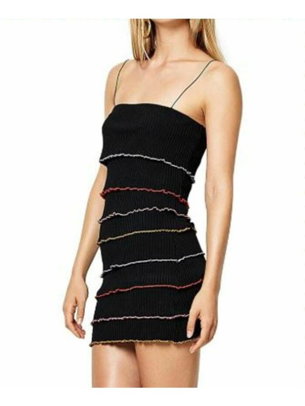 Bec + Bridge Dress Womens Size 10 La Bamba Ruffled Mini Stretch Msrp $300 Nwt
